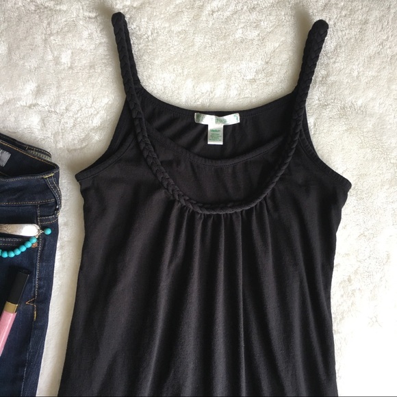 {LOVE BY DESIGN} Braided Strap + Trim Tank Black - Picture 3 of 8